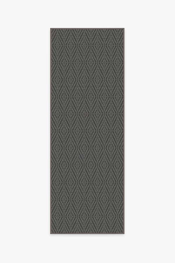 Outdoor Halo Diamond Grey Rug 2.5'x7' | Stain-Resistant