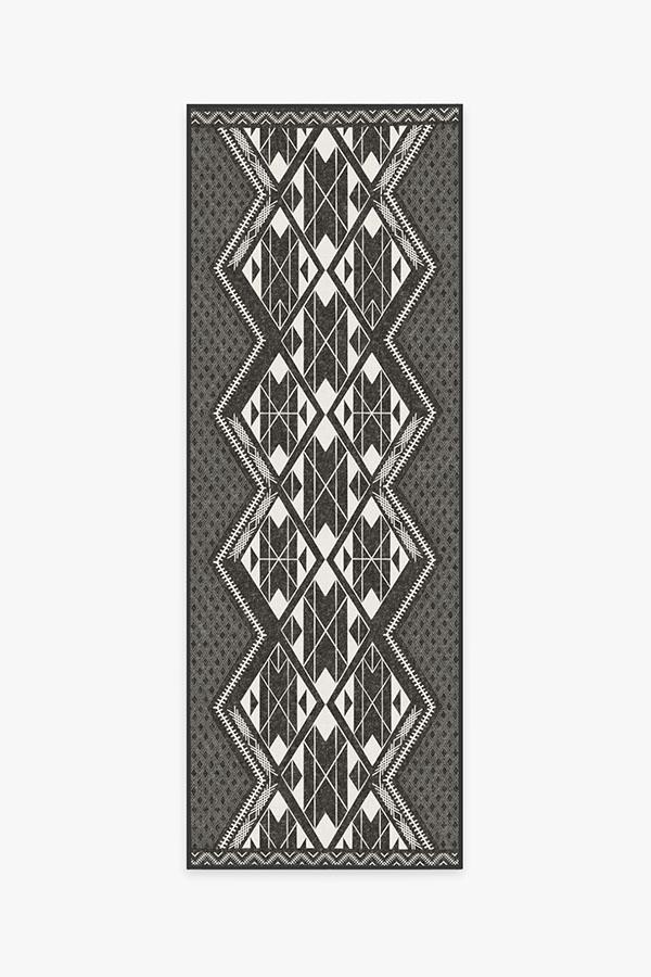 Halona Charcoal Rug 2.5'x7' | Stain-Resistant
