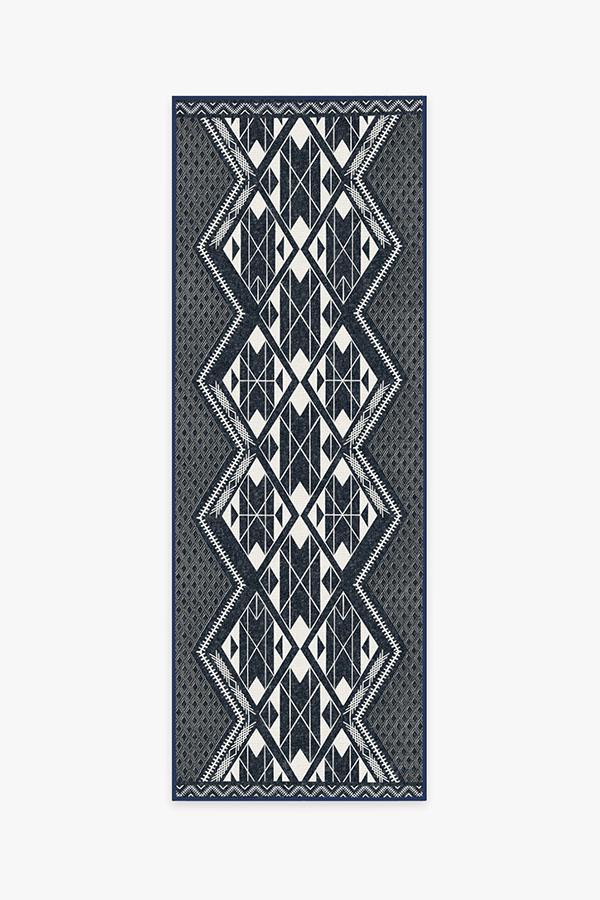 Halona Midnight Rug 2.5'x10' | Stain-Resistant