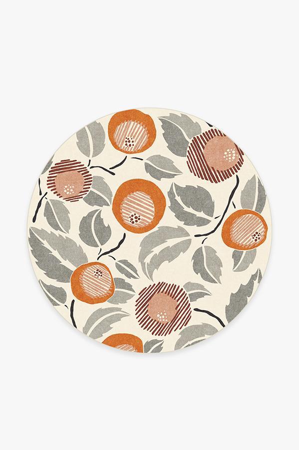 Hana Tiger Orange Rug 6' Round | Stain-Resistant