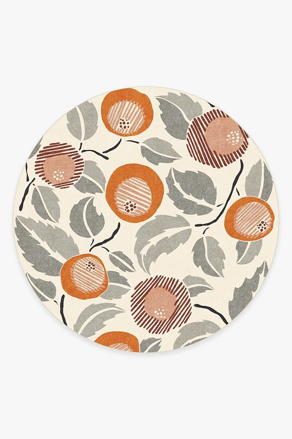 Hana Tiger Orange Rug 8' Round | Stain-Resistant