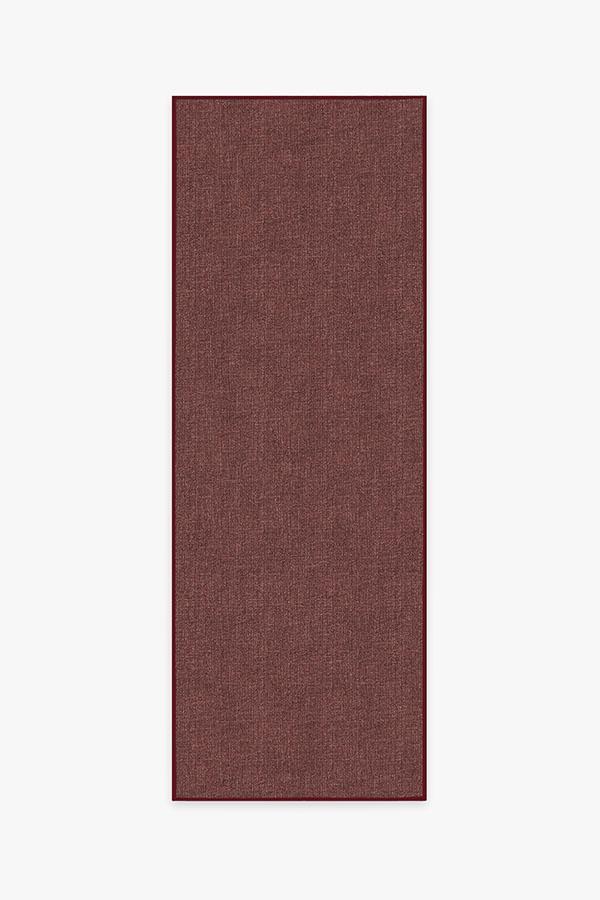 Heathered Solid Burgundy Rug 2.5'x7' | Stain-Resistant