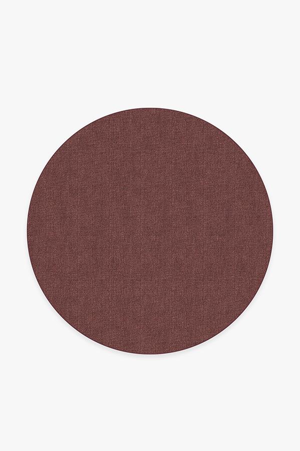 Heathered Solid Burgundy Rug 6' Round | Stain-Resistant