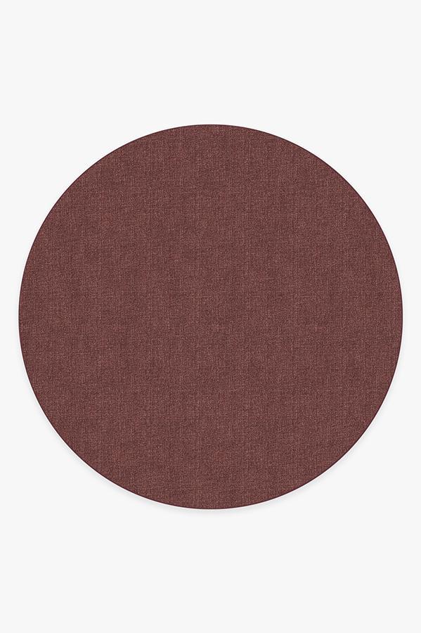 Heathered Solid Burgundy Rug 8' Round | Stain-Resistant