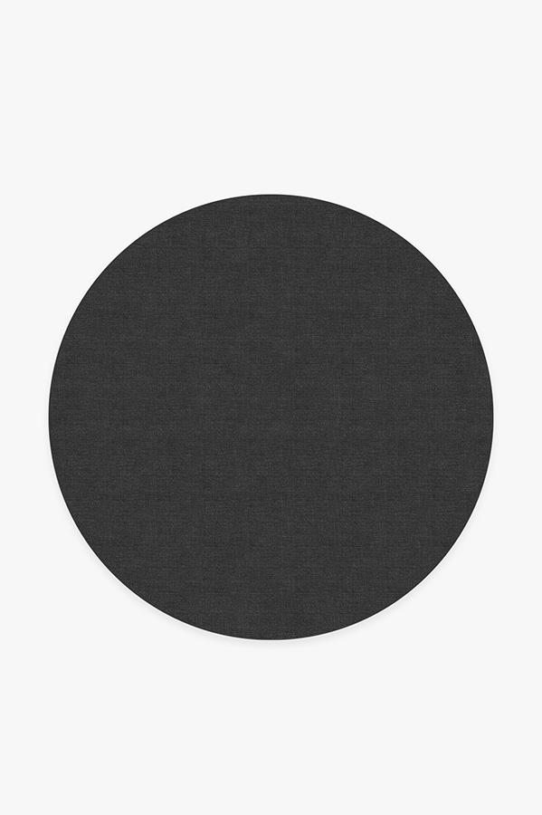 Heathered Solid Charcoal Rug 6' Round | Stain-Resistant