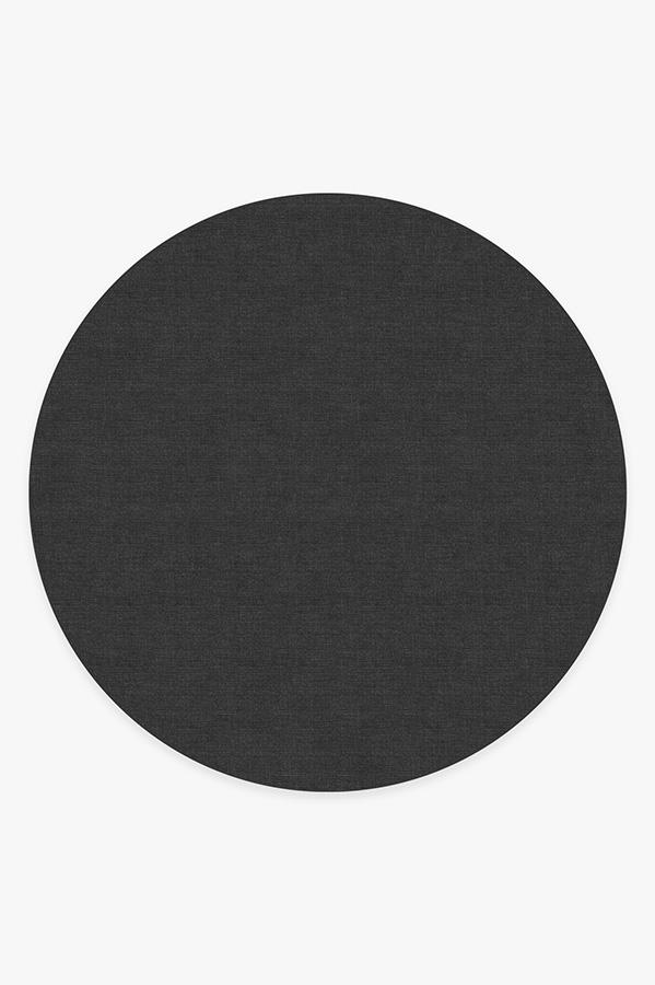 Heathered Solid Charcoal Rug 8' Round | Stain-Resistant