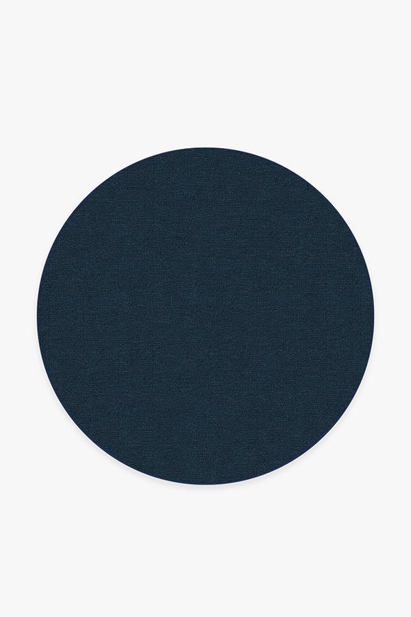Heathered Solid Navy Rug 6' Round | Stain-Resistant