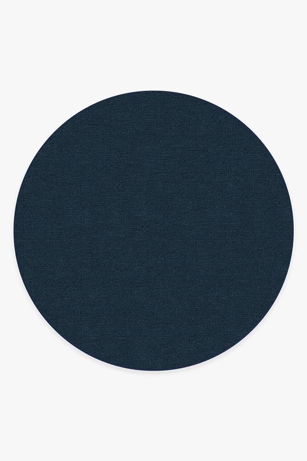 Heathered Solid Navy Rug 8' Round | Stain-Resistant
