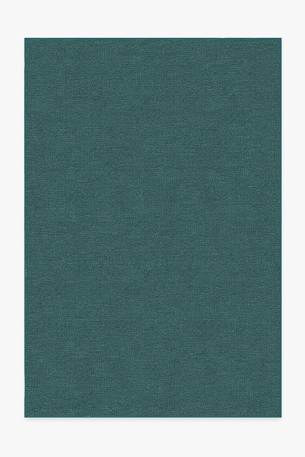 Heathered Solid Teal Blue Rug 6'x9' | Stain-Resistant