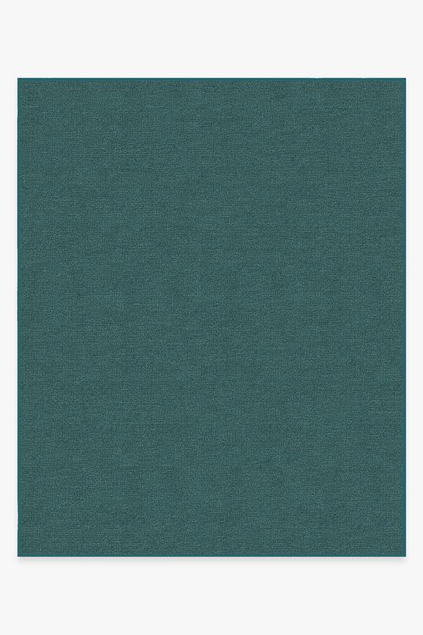 Heathered Solid Teal Blue Rug 8'x10' | Stain-Resistant