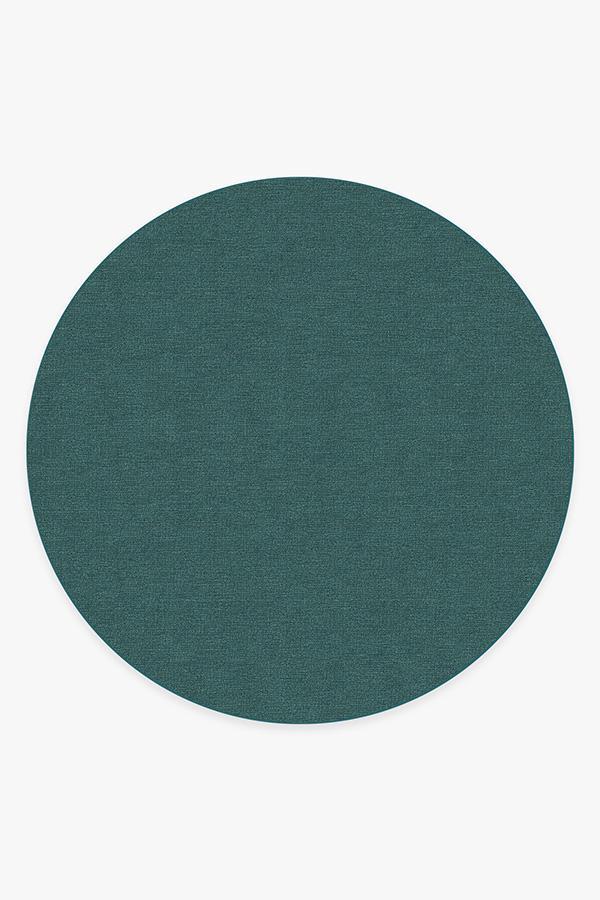 Heathered Solid Teal Blue Rug 8' Round | Stain-Resistant