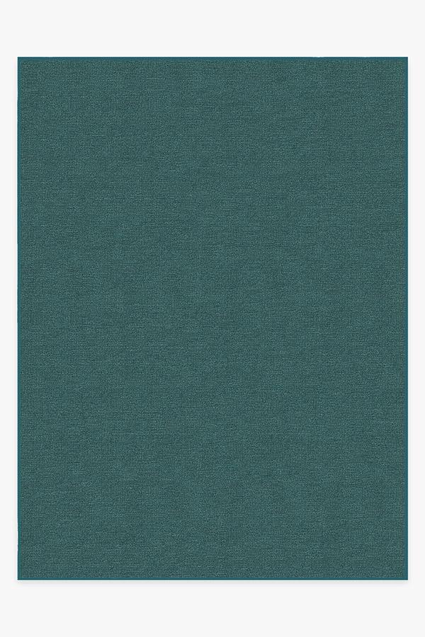 Heathered Solid Teal Blue Rug 9'x12' | Stain-Resistant