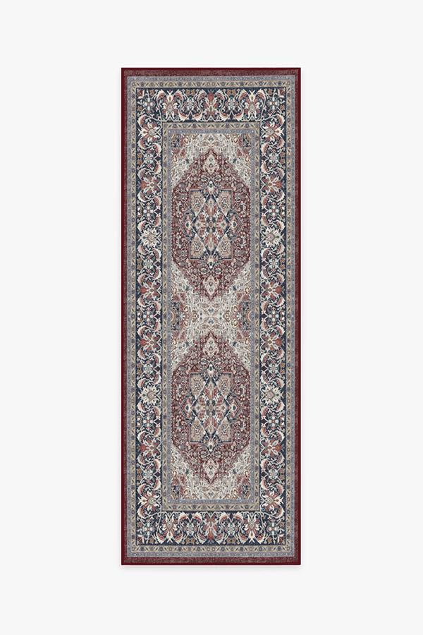 Hendesi Heriz Bordeaux Rug 2.5'x7' | Stain-Resistant