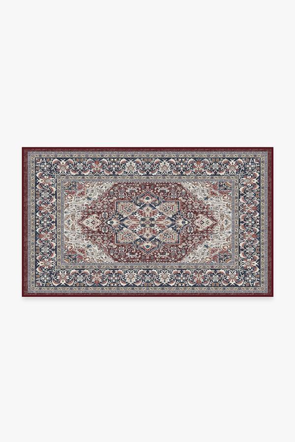 Hendesi Heriz Bordeaux Rug 3'x5' | Stain-Resistant