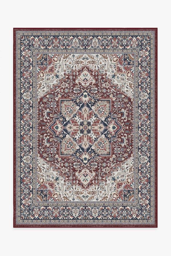 Hendesi Heriz Bordeaux Rug 5'x7' | Stain-Resistant