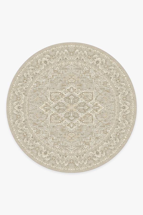 Hendesi Heriz Cream Rug 8' Round | Stain-Resistant