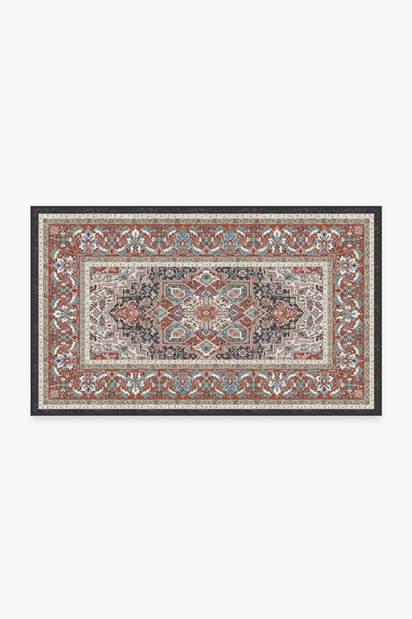 Hendesi Heriz Garnet Rug 3'x5' | Stain-Resistant