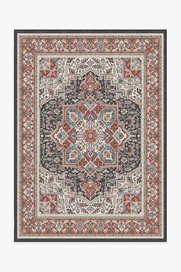 Hendesi Heriz Garnet Rug 5'x7' | Stain-Resistant