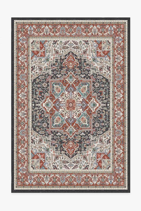 Hendesi Heriz Garnet Rug 6'x9' | Stain-Resistant
