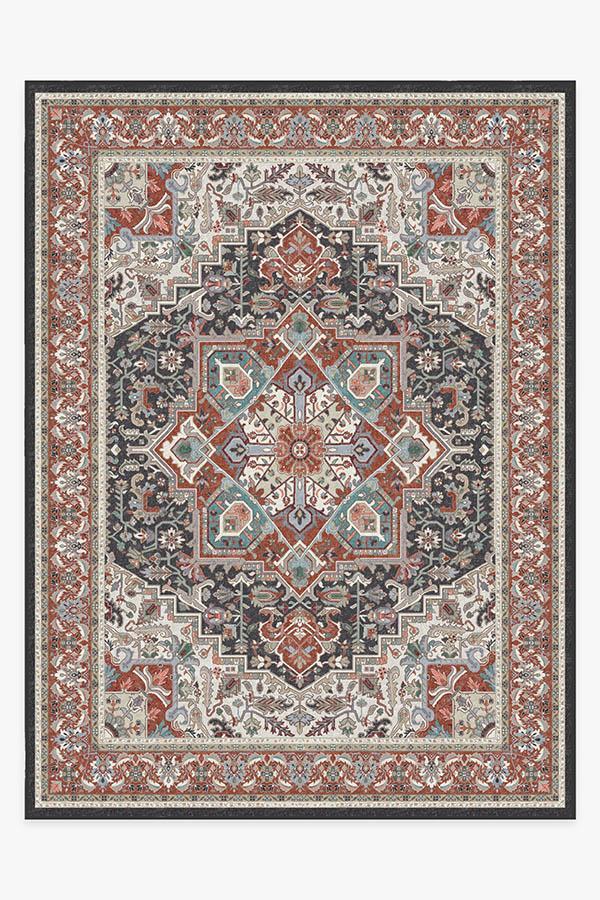 Hendesi Heriz Garnet Rug 9'x12' | Stain-Resistant
