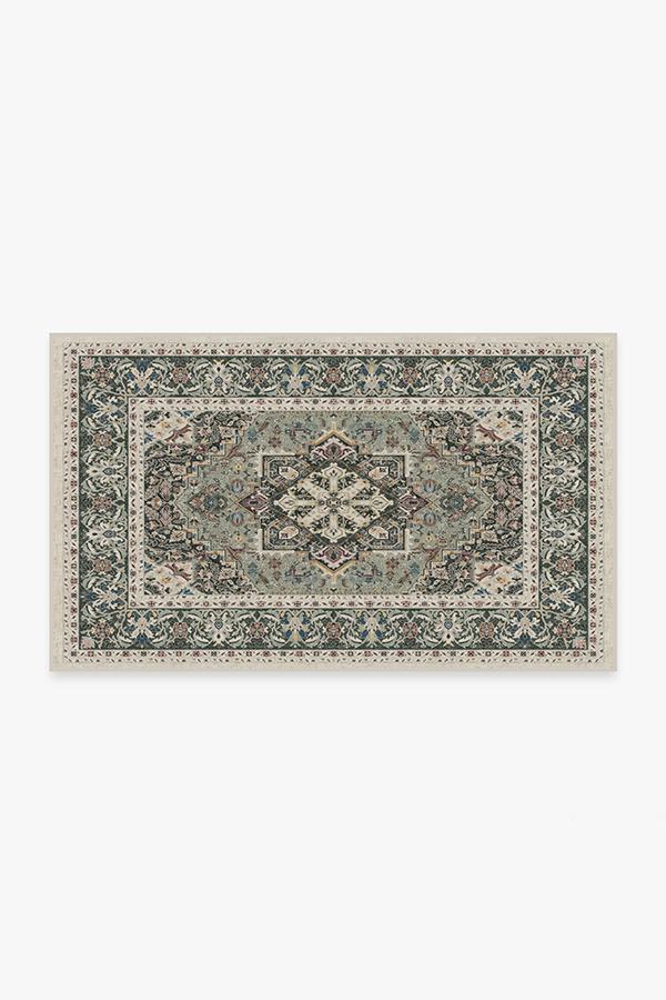 Hendesi Heriz Sage Rug 3'x5' | Stain-Resistant