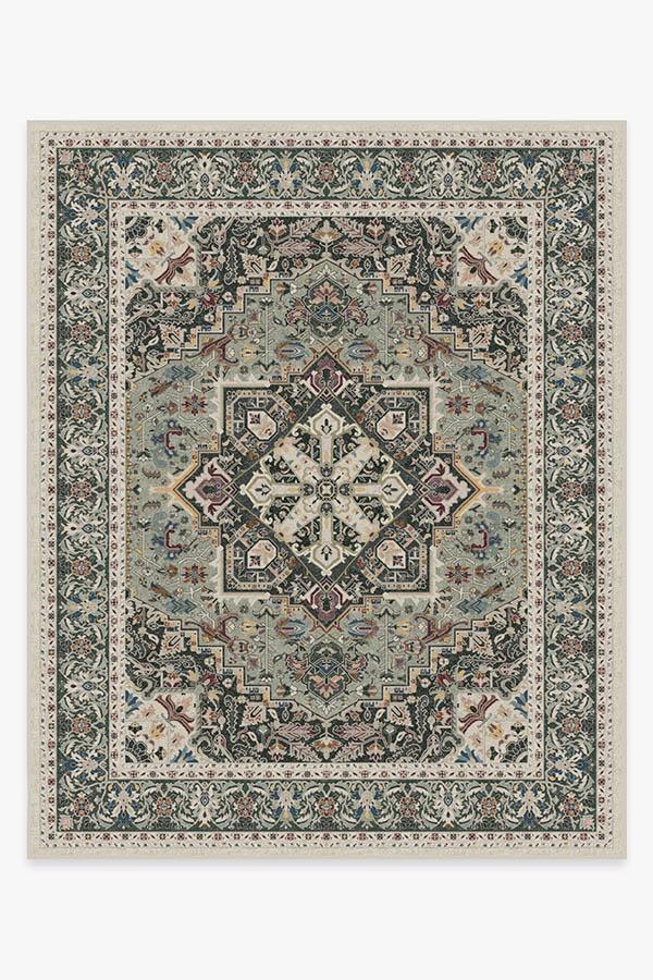 Hendesi Heriz Sage Rug 8'x10' | Stain-Resistant