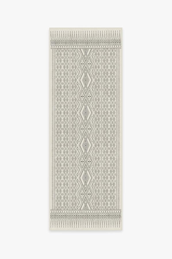Herdanza Black & White Rug 2.5'x7' | Stain-Resistant
