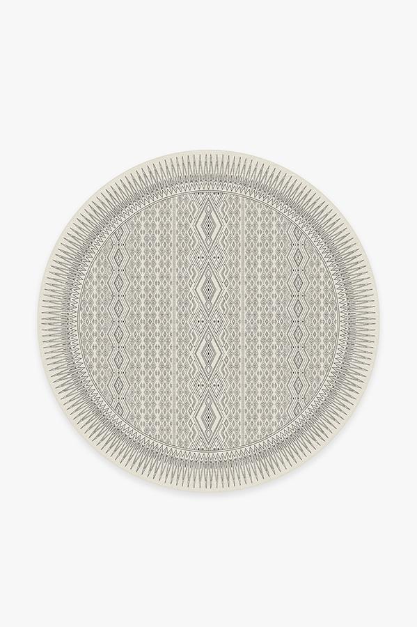 Herdanza Black & White Rug 6' Round | Stain-Resistant