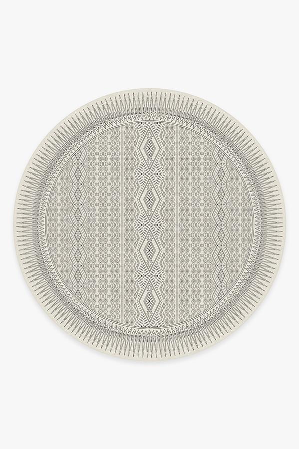 Herdanza Black & White Rug 8' Round | Stain-Resistant