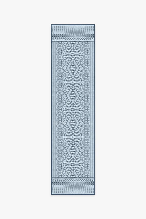 Herdanza Blue Overdye Rug 2.5'x10' | Stain-Resistant