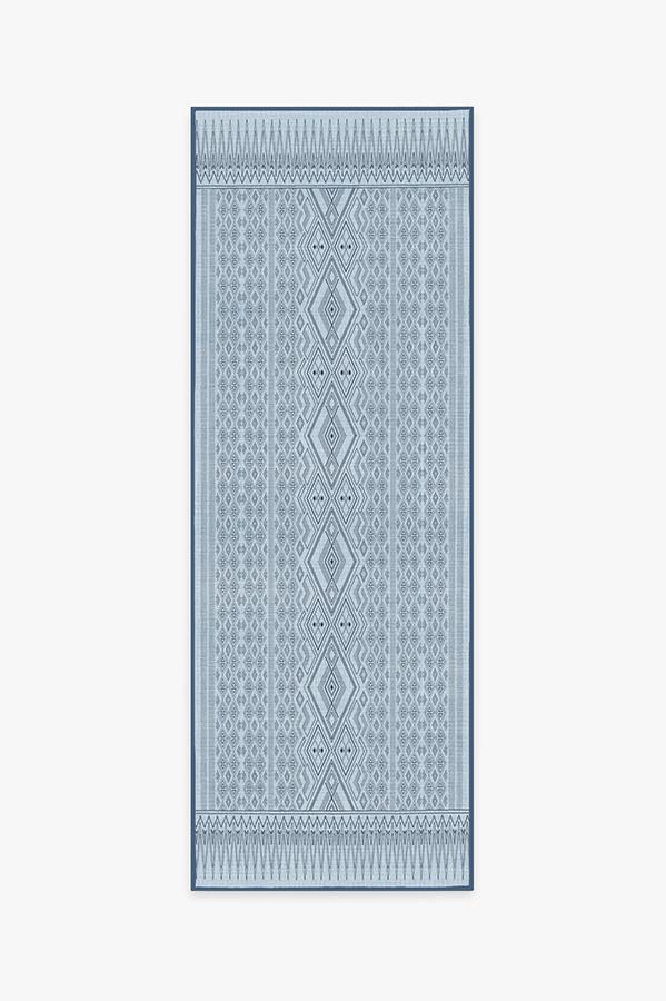 Herdanza Blue Overdye Rug 2.5'x7' | Stain-Resistant