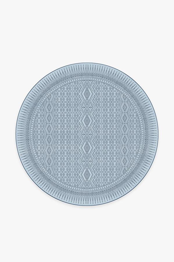 Herdanza Blue Overdye Rug 6' Round | Stain-Resistant