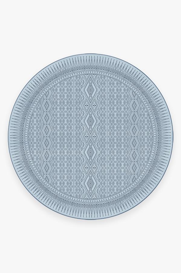 Herdanza Blue Overdye Rug 8' Round | Stain-Resistant