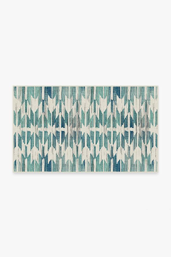 Hesperia Teal Rug 3'x5' | Stain-Resistant