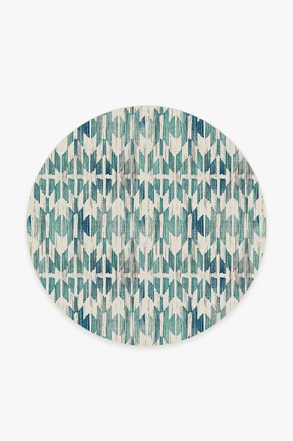 Hesperia Teal Rug 6' Round | Stain-Resistant