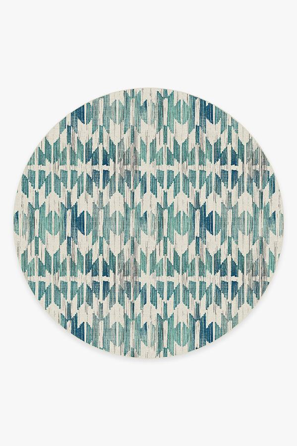 Hesperia Teal Rug 8' Round | Stain-Resistant