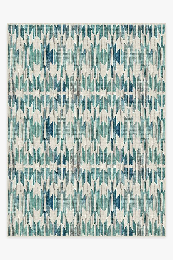 Hesperia Teal Rug 9'x12' | Stain-Resistant