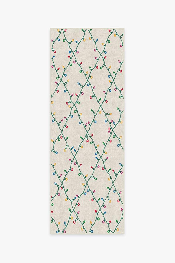 Holiday Lights Creme Rug 2.5'x7' | Stain-Resistant