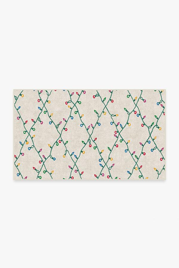 Holiday Lights Creme Rug 3'x5' | Stain-Resistant