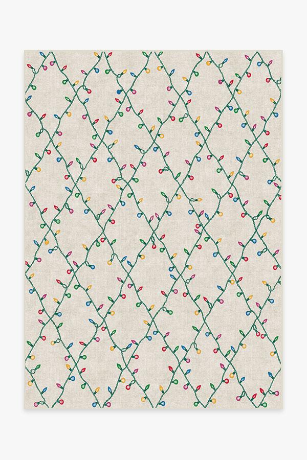 Holiday Lights Creme Rug 5'x7' | Stain-Resistant