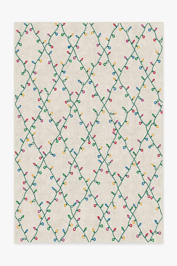 Holiday Lights Creme Rug 6'x9' | Stain-Resistant