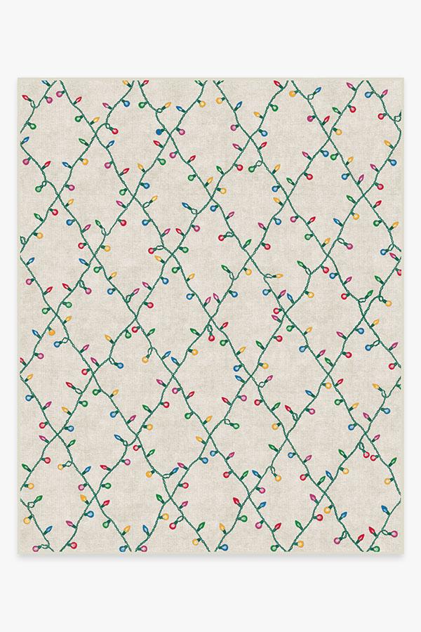 Holiday Lights Creme Rug 8'x10' | Stain-Resistant