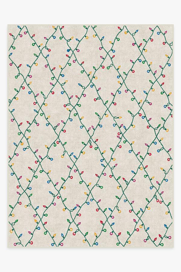 Holiday Lights Creme Rug 9'x12' | Stain-Resistant