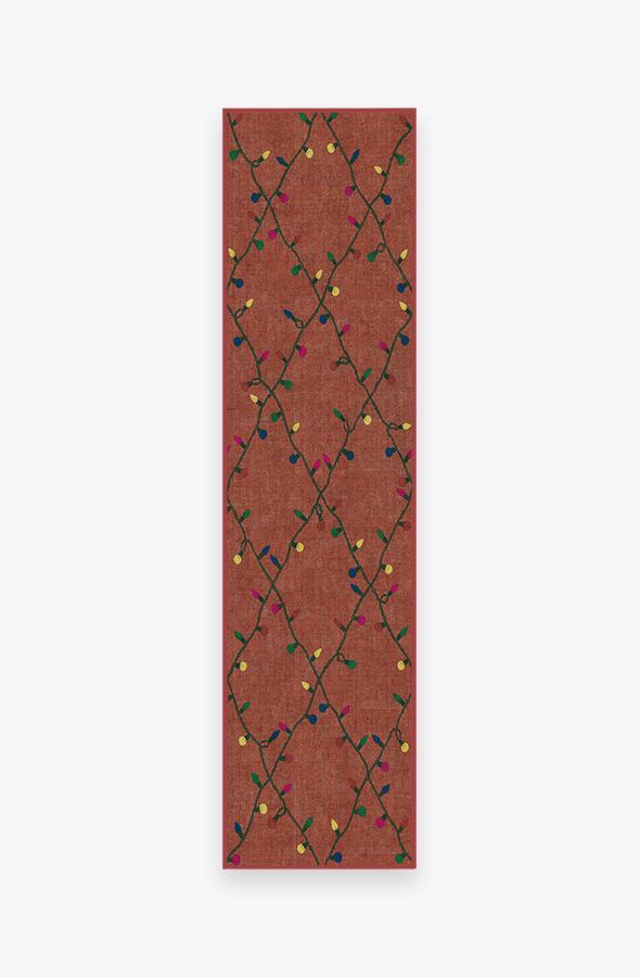 Holiday Lights Red Rug 2.5'x10' | Stain-Resistant