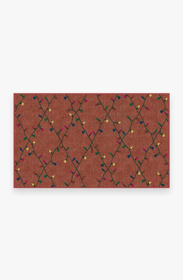 Holiday Lights Red Rug 3'x5' | Stain-Resistant