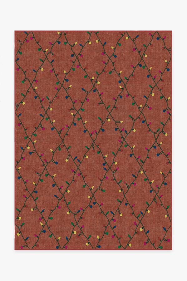 Holiday Lights Red Rug 5'x7' | Stain-Resistant
