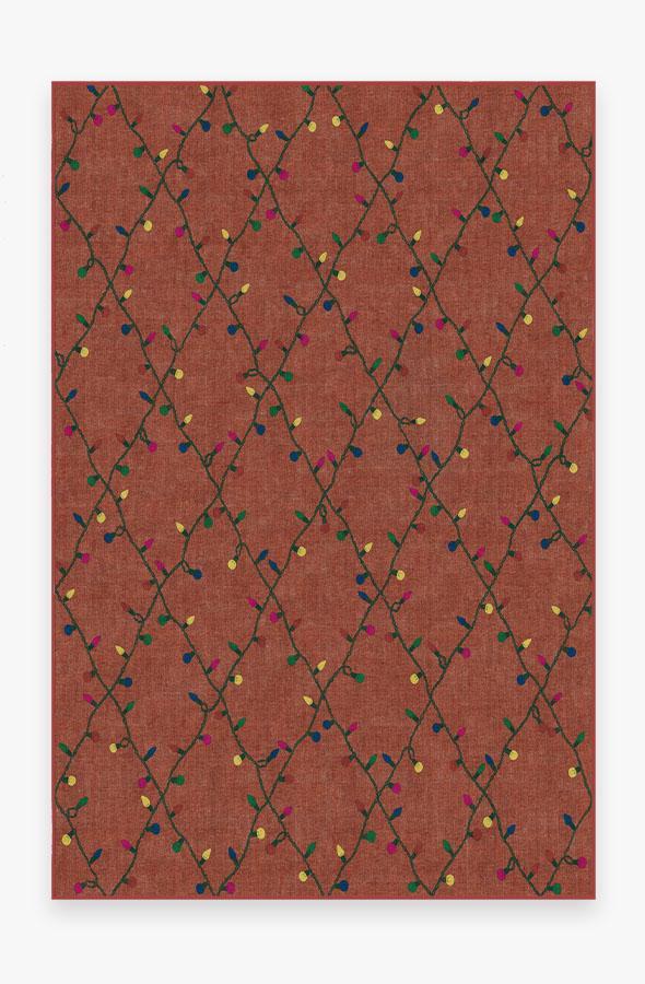 Holiday Lights Red Rug 6'x9' | Stain-Resistant