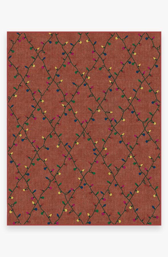 Holiday Lights Red Rug 8'x10' | Stain-Resistant