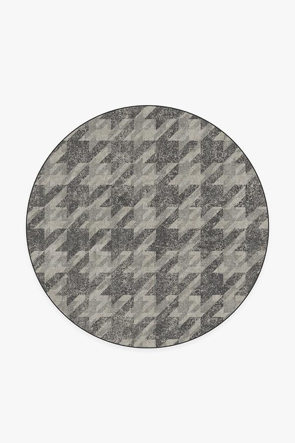 Houndstooth Rug 6' Round | Stain-Resistant