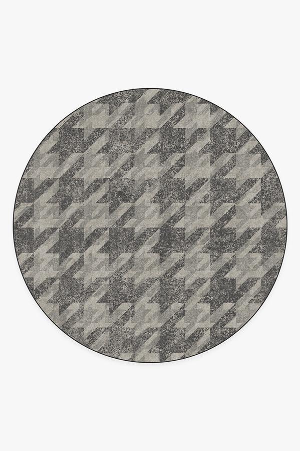 Houndstooth Rug 8' Round | Stain-Resistant